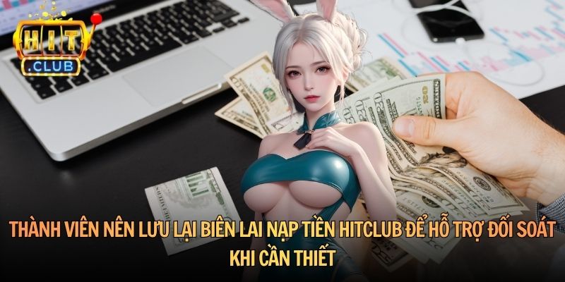 Thành viên nên lưu lại biên lai nạp tiền Hitclub để hỗ trợ đối soát khi cần thiết